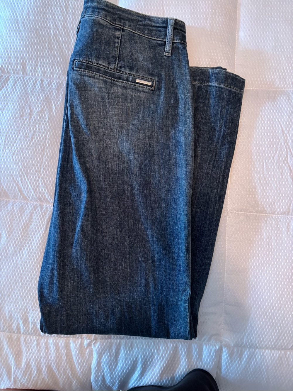 White House Black Market Women's Dark Blue Flare Jeans